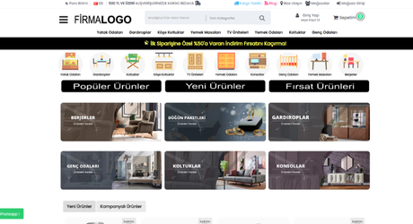 Mobilya E-Ticaret Web Paketi 